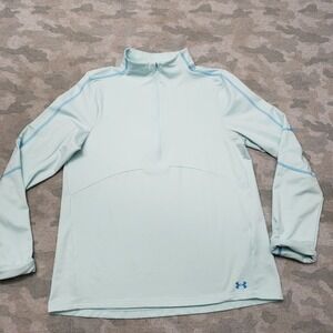 Under Top Womens Medium Blue Fitted Long Sleeve Half Zip